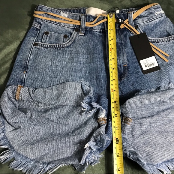 ONE TEASPOON PACIFICA BANDITS BLUE DENIM SHORTS Size 24 Style 22964 100% COTTON - Picture 6 of 15